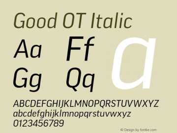Good OT Italic Version 7.60图片样张