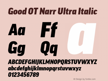 Good OT Narr Ultra Italic Version 7.60图片样张