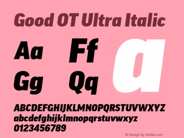 Good OT Ultra Italic Version 7.60图片样张