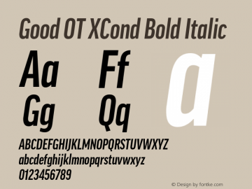 Good OT XCond Bold Italic Version 7.60图片样张