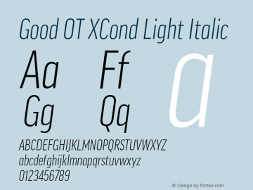 Good OT XCond Light Italic Version 7.60图片样张