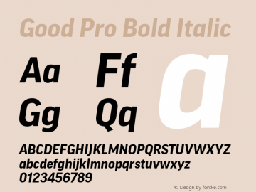 Good Pro Bold Italic Version 7.60图片样张