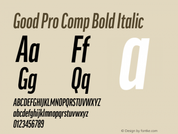 Good Pro Comp Bold Italic Version 7.60图片样张