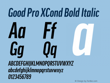 Good Pro XCond Bold Italic Version 7.60图片样张