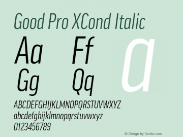 Good Pro XCond Italic Version 7.60图片样张