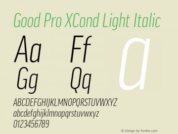 Good Pro XCond Light Italic Version 7.60图片样张