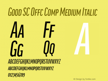 Good SC Offc Comp Medium Italic Version 7.504; 2014; Build 1020图片样张