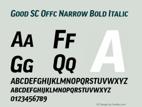 Good SC Offc Narr Bold Italic Version 7.504; 2014; Build 1020图片样张