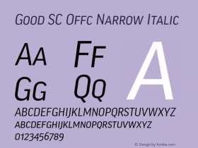 Good SC Offc Narr Italic Version 7.504; 2014; Build 1020图片样张