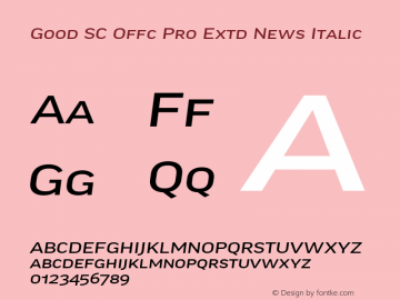 Good SC Offc Pro Extd News Italic Version 7.504; 2014; Build 1020图片样张