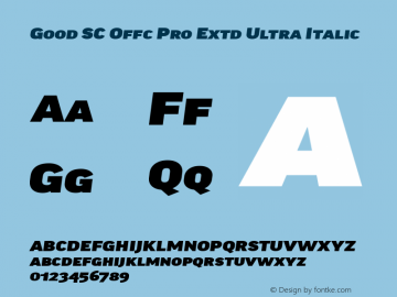 Good SC Offc Pro Extd Ultra Italic Version 7.504; 2014; Build 1020图片样张