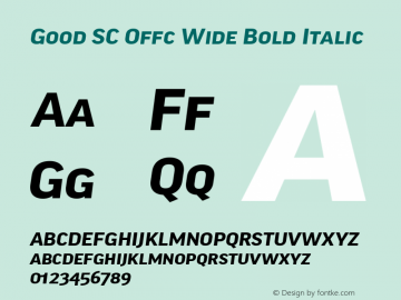 Good SC Offc Wide Bold Italic Version 7.504; 2010; Build 1021图片样张