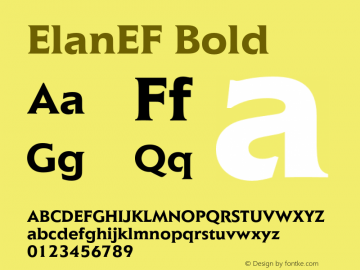 ElanEF Bold 001.000 Font Sample