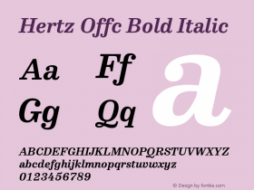 Hertz Offc Bold Italic Version 7.504; 2015; Build 1022图片样张