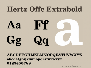 Hertz Offc Extrabold Version 7.504; 2015; Build 1020图片样张