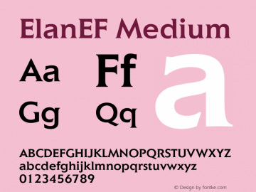 ElanEF Medium 001.000 Font Sample