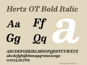 Hertz OT Bold Italic Version 7.504; 2015; Build 1028图片样张