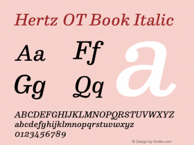 Hertz OT Book Italic Version 7.504; 2015; Build 1028图片样张