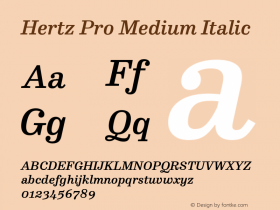 Hertz Pro Medium Italic Version 7.504; 2016; Build 1025图片样张