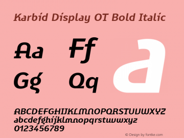 Karbid Display OT Bold Italic Version 7.60图片样张