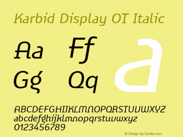 Karbid Display OT Italic Version 7.60图片样张