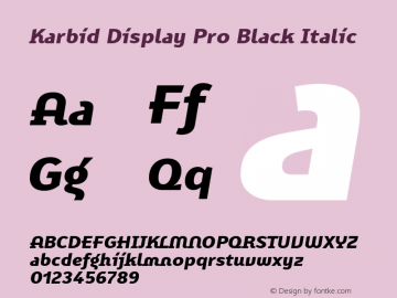 Karbid Display Pro Black Italic Version 7.60图片样张