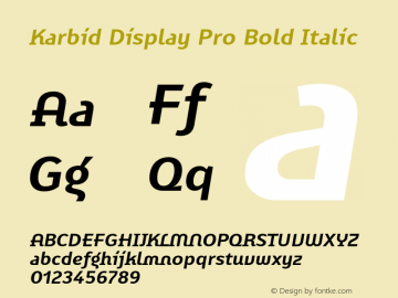 Karbid Display Pro Bold Italic Version 7.60图片样张