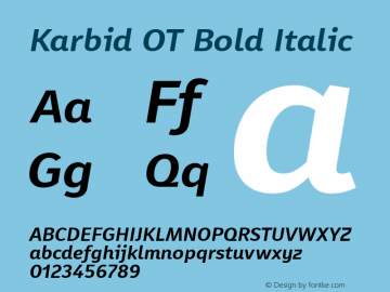 Karbid OT Bold Italic Version 7.60图片样张