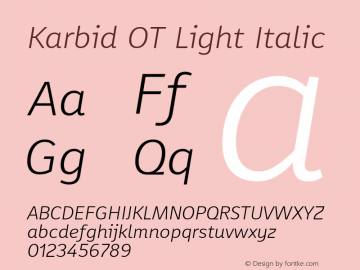Karbid OT Light Italic Version 7.60图片样张