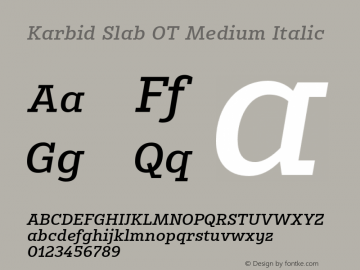 Karbid Slab OT Medium Italic Version 7.60图片样张