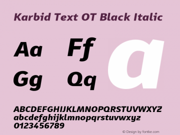 Karbid Text OT Black Italic Version 7.60图片样张