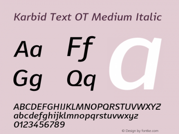 Karbid Text OT Medium Italic Version 7.60图片样张