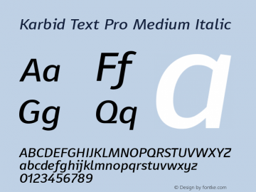 Karbid Text Pro Medium Italic Version 7.60图片样张