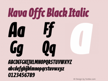 Kava Offc Black Italic Version 7.504; 2010; Build 1020图片样张