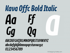 Kava Offc Bold Italic Version 7.504; 2010; Build 1021图片样张