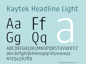 Kaytek Headline Light Version 1.00图片样张