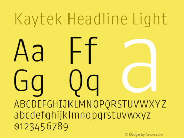 Kaytek Headline Light Version 1.00图片样张
