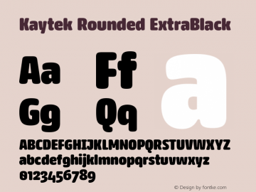 Kaytek Rounded ExtraBlack Version 1.00图片样张