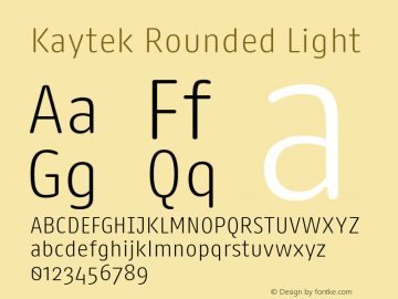 Kaytek Rounded Light Version 1.00图片样张