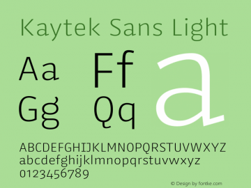 Kaytek Sans Light Version 1.00, build 6, s3图片样张