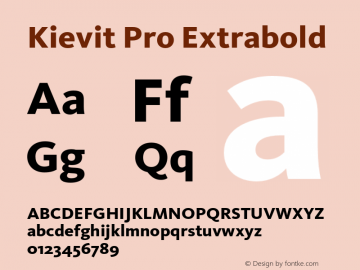 Kievit Pro Extrabold Version 7.700, build 1040, FoPs, FL 5.04图片样张