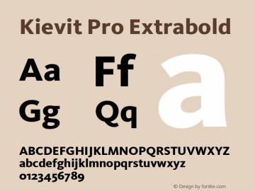 Kievit Pro Extrabold Version 7.600, build 1030, FoPs, FL 5.04图片样张