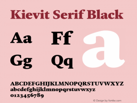 Kievit Serif Black Version 1.000, build 1030, FoPs, FL 5.04图片样张