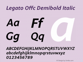 Legato Offc Demibold Italic Version 7.504; 2012; Build 1020图片样张