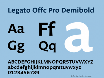 Legato Offc Pro Demibold Version 7.504; 2012; Build 1020图片样张