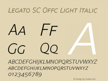 Legato SC Offc Light Italic Version 7.504; 2012; Build 1020图片样张