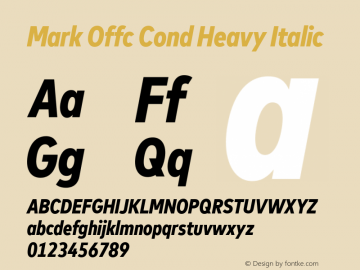 Mark Offc Cond Heavy Italic Version 7.504; 2015; Build 1021图片样张