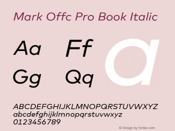 Mark Offc Pro Book Italic Version 7.504; 2013; Build 1022图片样张