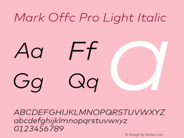 Mark Offc Pro Light Italic Version 7.504; 2013; Build 1022图片样张