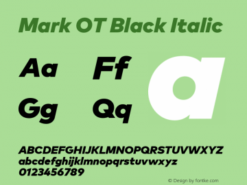 Mark OT Black Italic Version 7.60图片样张